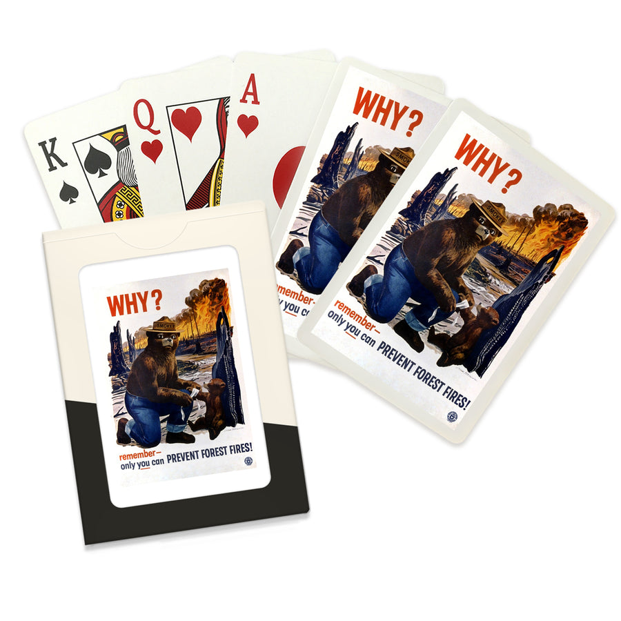 Playing Cards, Smokey Bear, Why, Officially Licensed Vintage Poster, 52 Card Deck with Jokers in Box, Unique Art Cards Lantern Press 