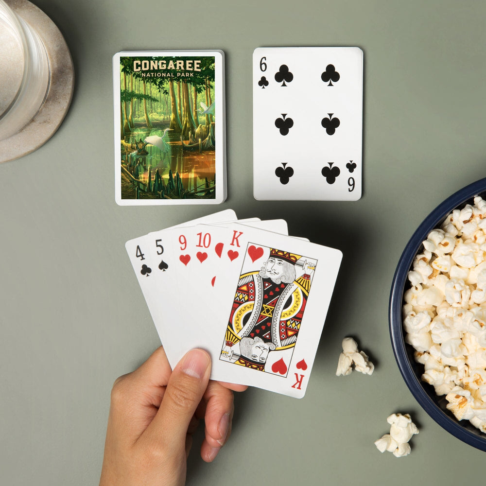 Playing Cards, South Carolina, Oil Painting, Congaree National Park, 52 Card Deck with Jokers in Box, Unique Art Cards Lantern Press 