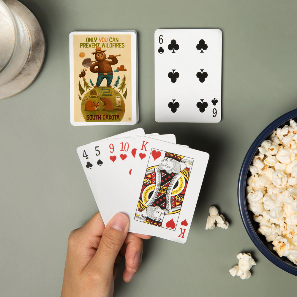 Playing Cards, South Dakota, Smokey Bear and Friends, 52 Card Deck with Jokers in Box, Unique Art Cards Lantern Press 