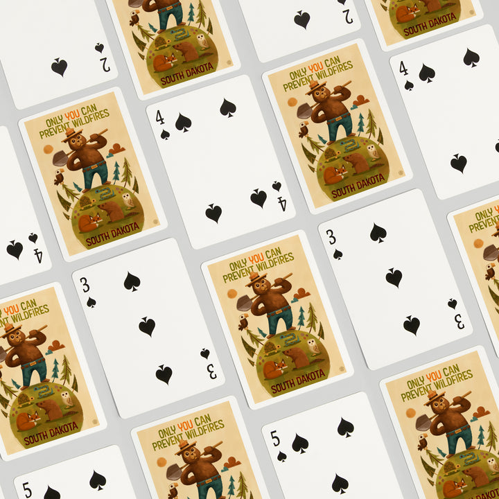 Playing Cards, South Dakota, Smokey Bear and Friends, 52 Card Deck with Jokers in Box, Unique Art Cards Lantern Press 