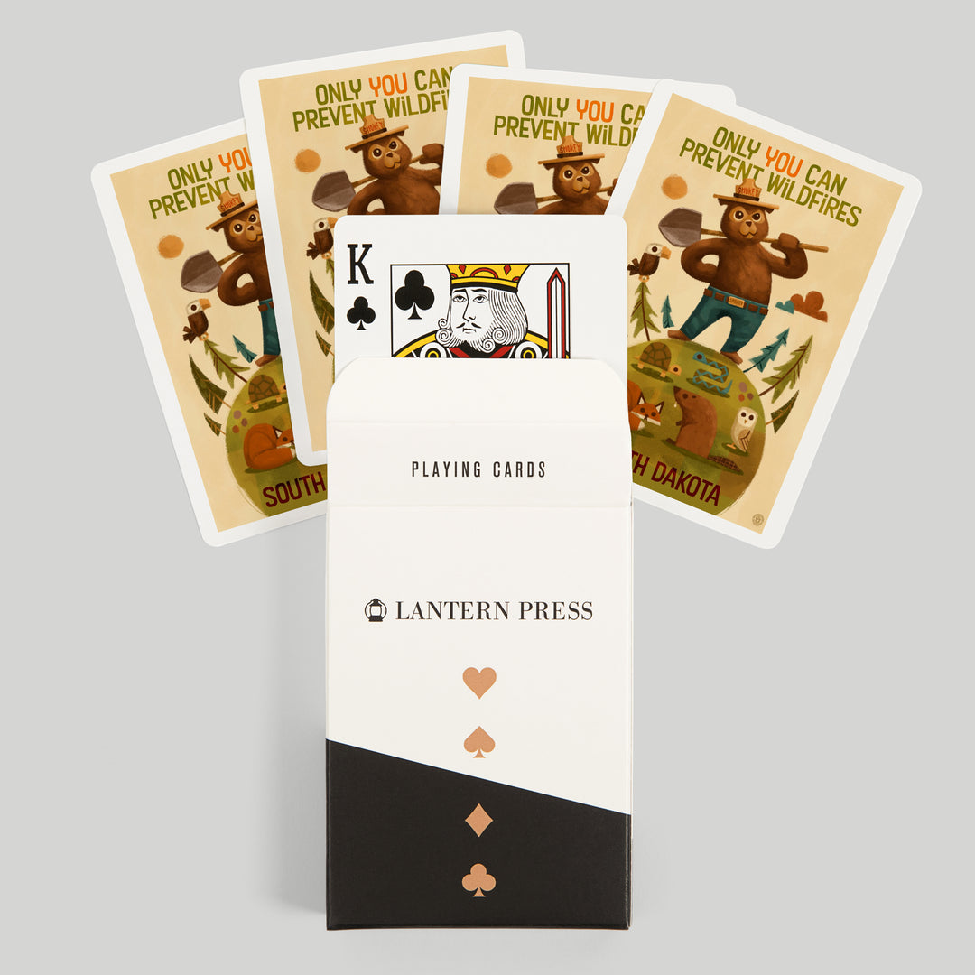 Playing Cards, South Dakota, Smokey Bear and Friends, 52 Card Deck with Jokers in Box, Unique Art Cards Lantern Press 