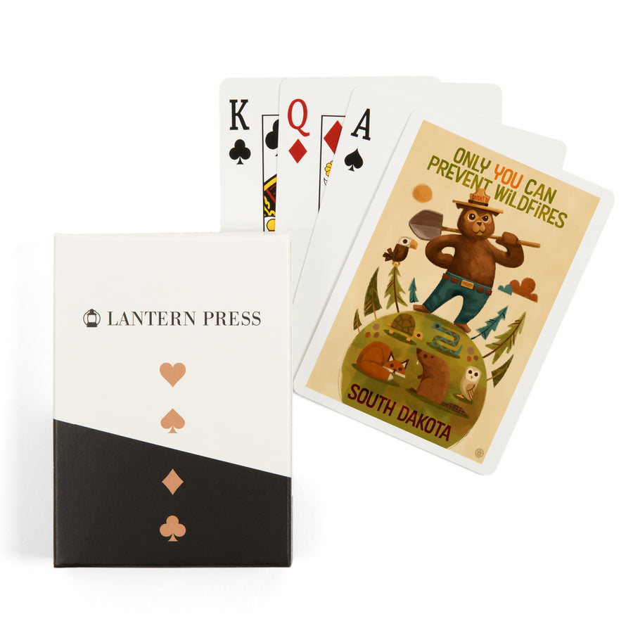 Playing Cards, South Dakota, Smokey Bear and Friends, 52 Card Deck with Jokers in Box, Unique Art Cards Lantern Press 