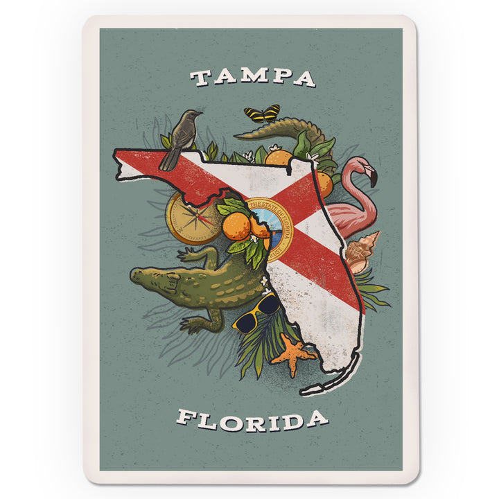 Playing Cards, Tampa, Florida, State Treasure Trove, State Series, 52 Card Deck with Jokers in Box, Unique Art Cards Lantern Press 