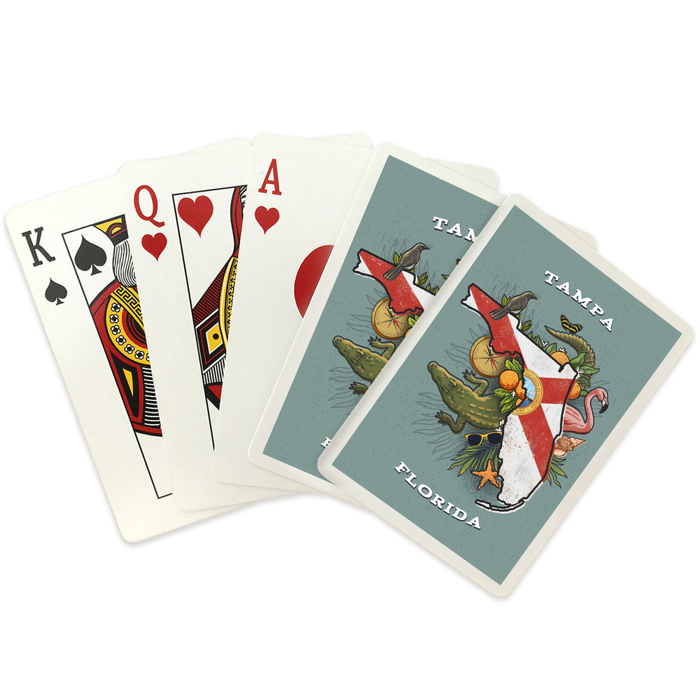 Playing Cards, Tampa, Florida, State Treasure Trove, State Series, 52 Card Deck with Jokers in Box, Unique Art Cards Lantern Press 