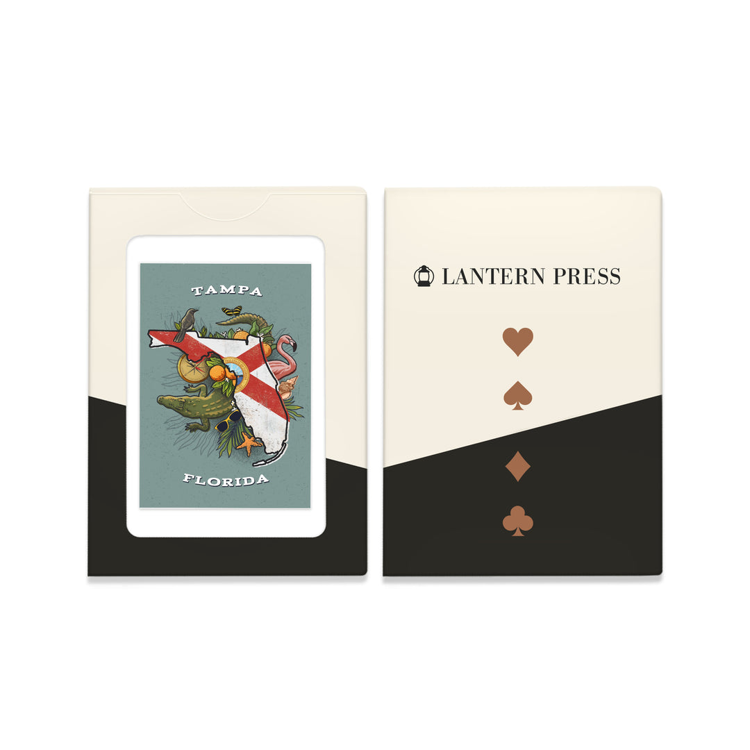Playing Cards, Tampa, Florida, State Treasure Trove, State Series, 52 Card Deck with Jokers in Box, Unique Art Cards Lantern Press 