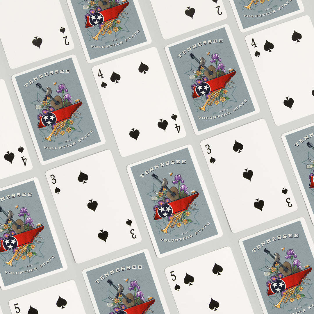 Playing Cards, Tennessee, State Treasure Trove, State Series, 52 Card Deck with Jokers in Box, Unique Art Cards Lantern Press 