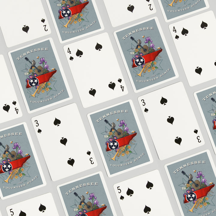Playing Cards, Tennessee, State Treasure Trove, State Series, 52 Card Deck with Jokers in Box, Unique Art Cards Lantern Press 