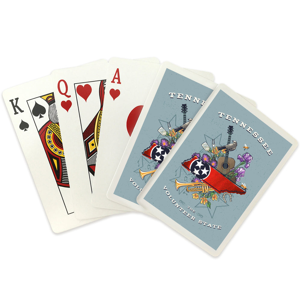 Playing Cards, Tennessee, State Treasure Trove, State Series, 52 Card Deck with Jokers in Box, Unique Art Cards Lantern Press 