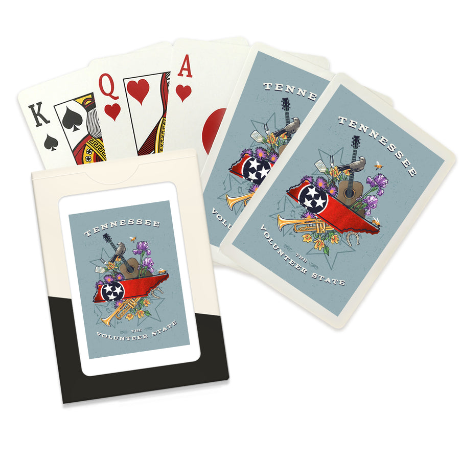 Playing Cards, Tennessee, State Treasure Trove, State Series, 52 Card Deck with Jokers in Box, Unique Art Cards Lantern Press 