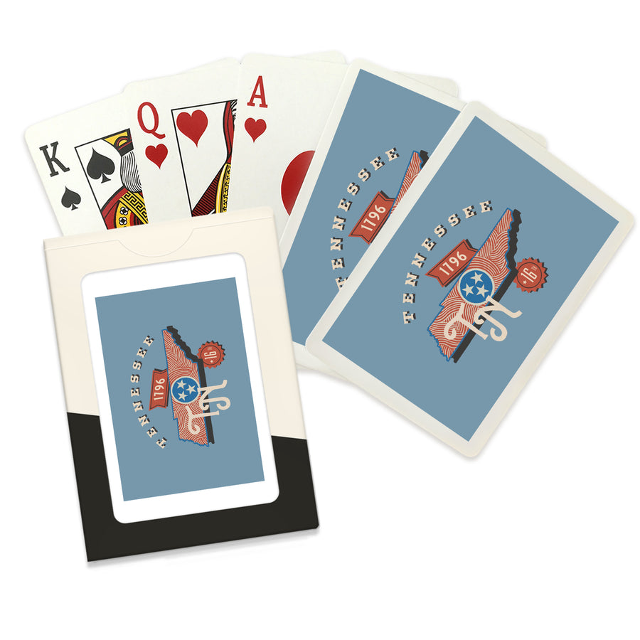Playing Cards, Tennessee, Statehood, State Series, 52 Card Deck with Jokers in Box, Unique Art Cards Lantern Press 
