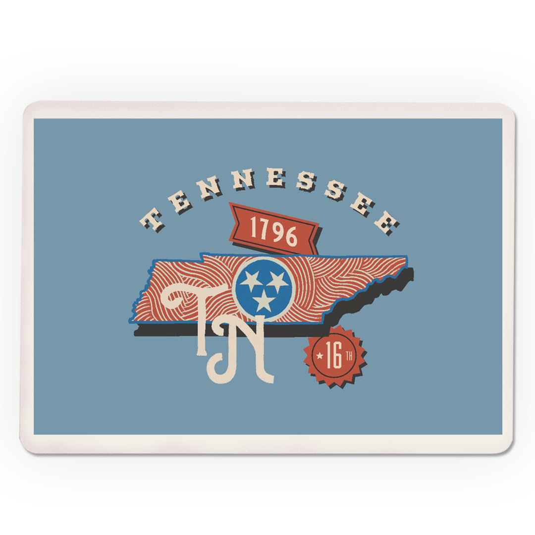 Playing Cards, Tennessee, Statehood, State Series, 52 Card Deck with Jokers in Box, Unique Art Cards Lantern Press 
