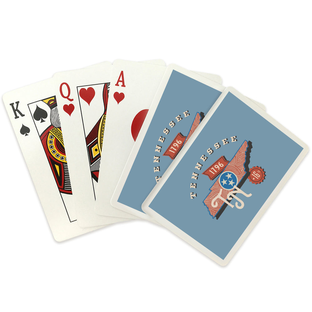 Playing Cards, Tennessee, Statehood, State Series, 52 Card Deck with Jokers in Box, Unique Art Cards Lantern Press 