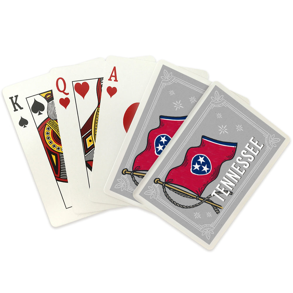 Playing Cards, Tennessee, Waving State Flag, State Series, 52 Card Deck with Jokers in Box, Unique Art Cards Lantern Press 