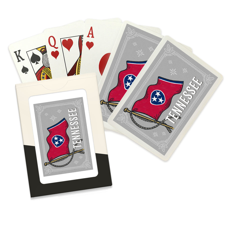 Playing Cards, Tennessee, Waving State Flag, State Series, 52 Card Deck with Jokers in Box, Unique Art Cards Lantern Press 
