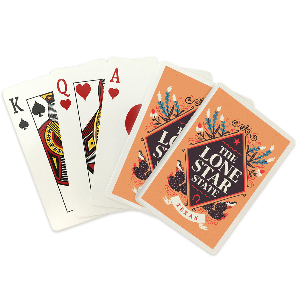 Playing Cards, Texas, State Motto Crest, State Series, 52 Card Deck with Jokers in Box, Unique Art Cards Lantern Press 