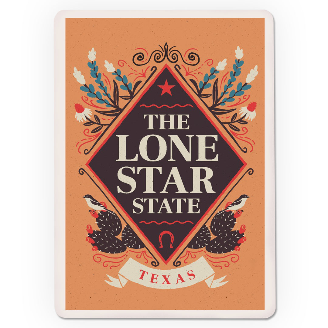 Playing Cards, Texas, State Motto Crest, State Series, 52 Card Deck with Jokers in Box, Unique Art Cards Lantern Press 