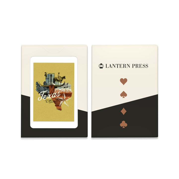 Playing Cards, Texas, State Photomontage, State Series, 52 Card Deck with Jokers in Box, Unique Art Cards Lantern Press 