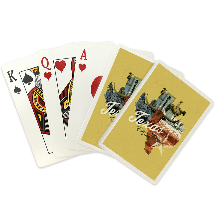 Playing Cards, Texas, State Photomontage, State Series, 52 Card Deck with Jokers in Box, Unique Art Cards Lantern Press 