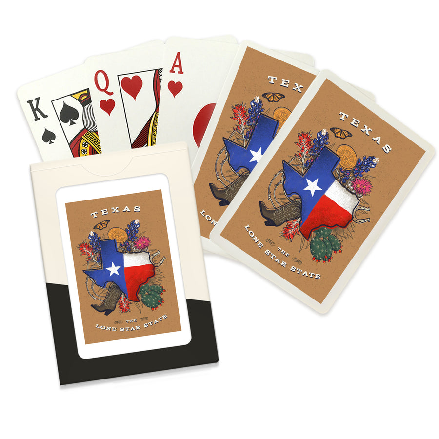 Playing Cards, Texas, State Treasure Trove, State Series, 52 Card Deck with Jokers in Box, Unique Art Cards Lantern Press 
