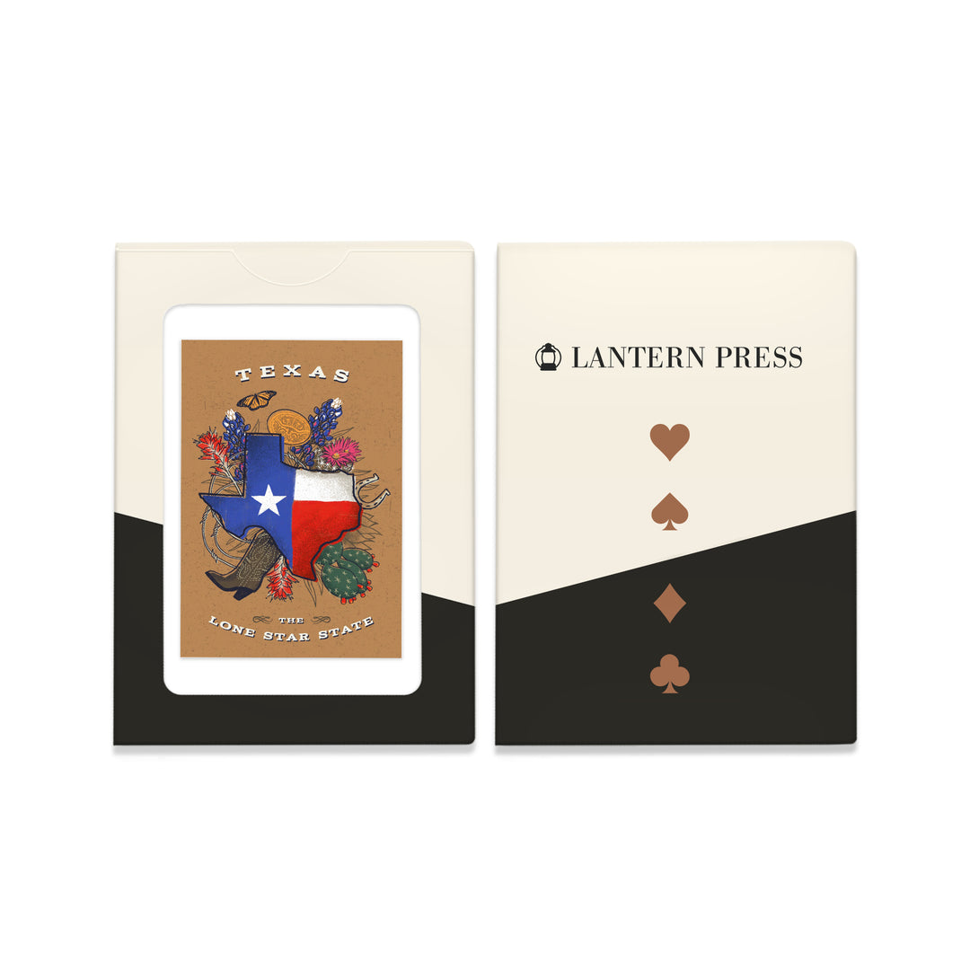 Playing Cards, Texas, State Treasure Trove, State Series, 52 Card Deck with Jokers in Box, Unique Art Cards Lantern Press 