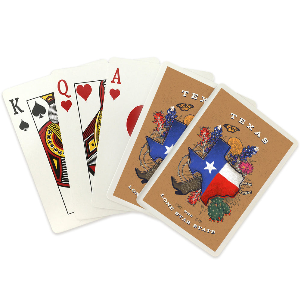 Playing Cards, Texas, State Treasure Trove, State Series, 52 Card Deck with Jokers in Box, Unique Art Cards Lantern Press 
