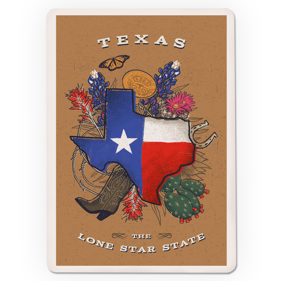 Playing Cards, Texas, State Treasure Trove, State Series, 52 Card Deck with Jokers in Box, Unique Art Cards Lantern Press 