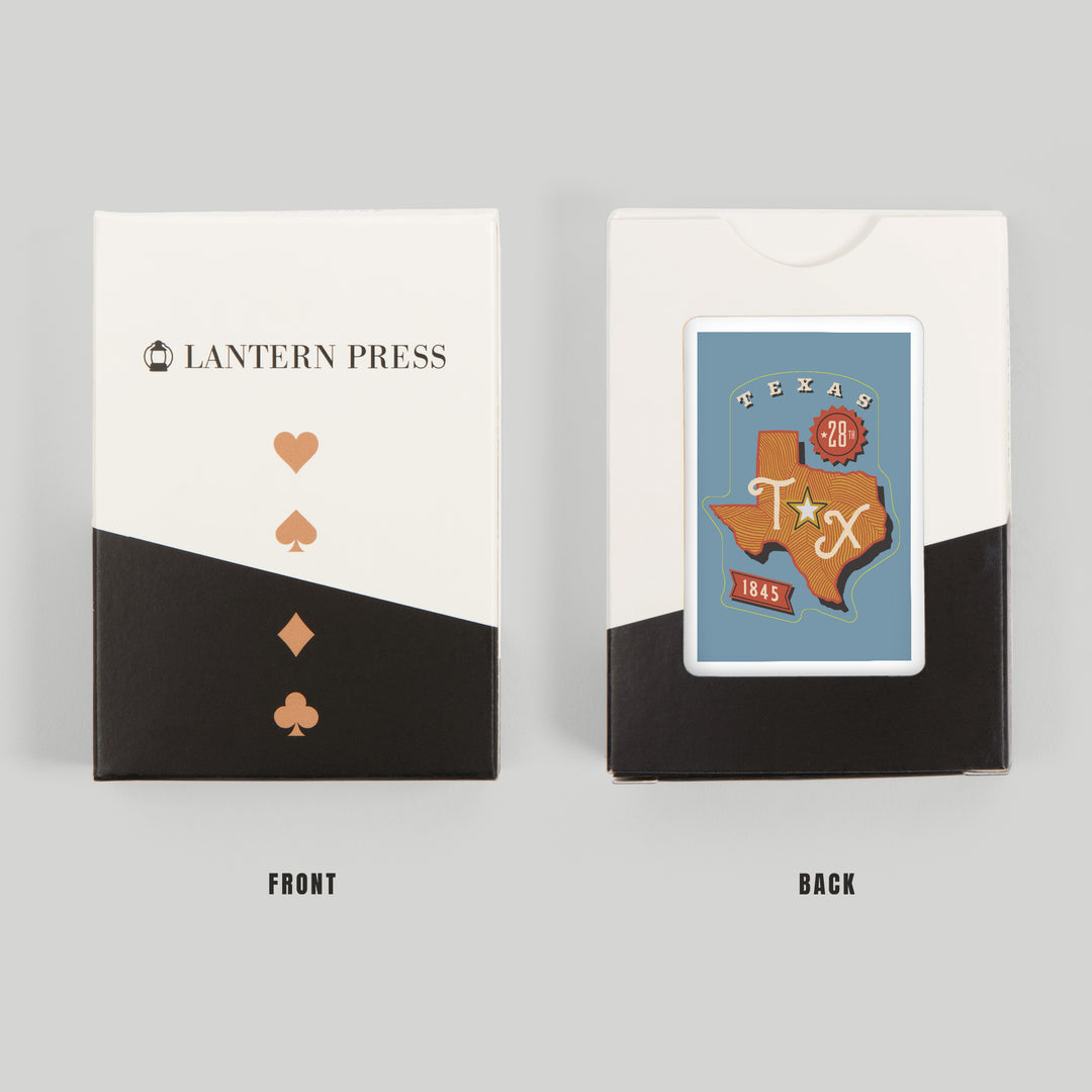 Playing Cards, Texas, Statehood, State Series, 52 Card Deck with Jokers in Box, Unique Art Cards Lantern Press 