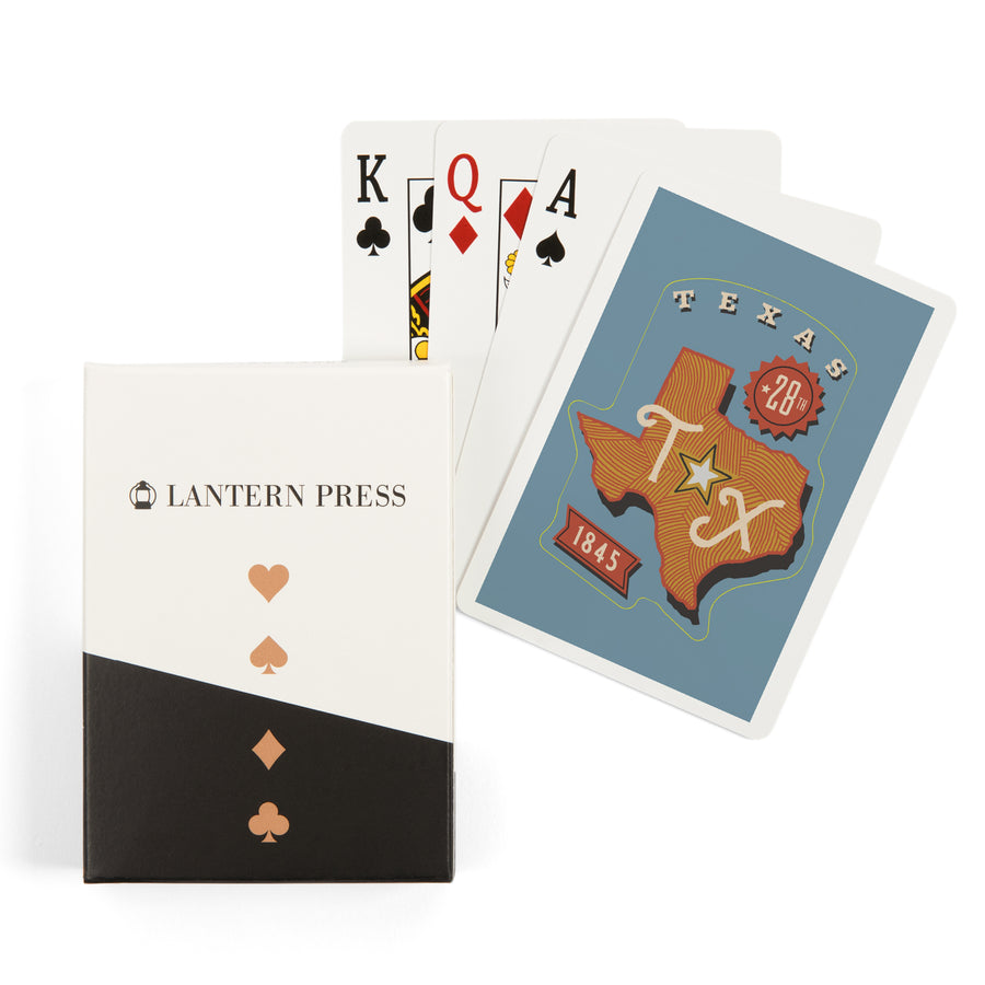 Playing Cards, Texas, Statehood, State Series, 52 Card Deck with Jokers in Box, Unique Art Cards Lantern Press 