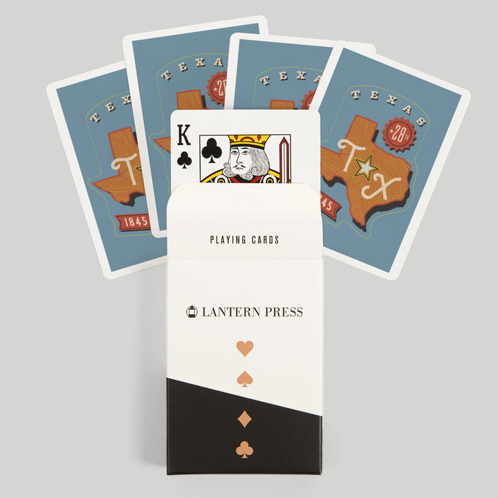 Playing Cards, Texas, Statehood, State Series, 52 Card Deck with Jokers in Box, Unique Art Cards Lantern Press 