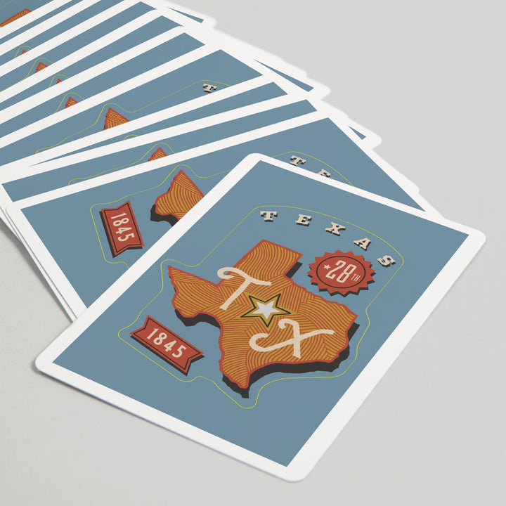Playing Cards, Texas, Statehood, State Series, 52 Card Deck with Jokers in Box, Unique Art Cards Lantern Press 