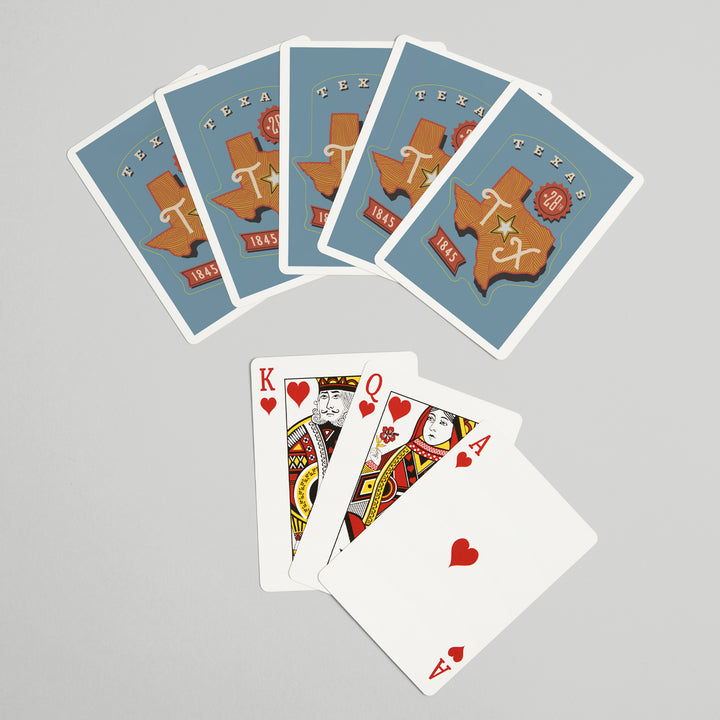 Playing Cards, Texas, Statehood, State Series, 52 Card Deck with Jokers in Box, Unique Art Cards Lantern Press 