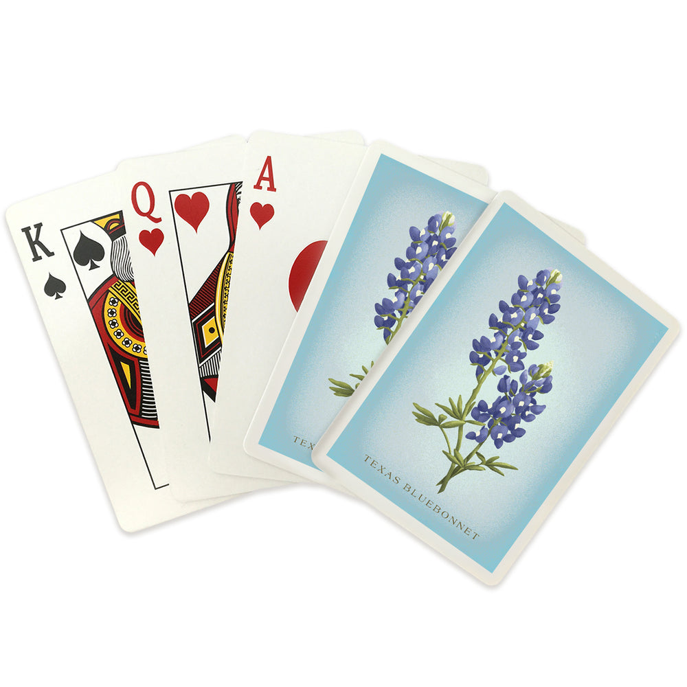 Playing Cards, Texas, Vintage Flora, State Series, Blue Bonnet, 52 Card Deck with Jokers in Box, Unique Art Cards Lantern Press 