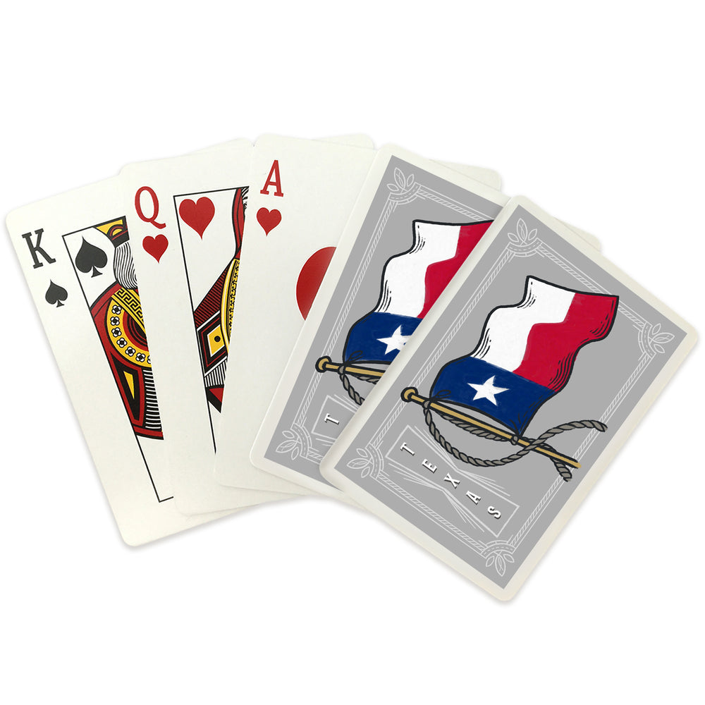 Playing Cards, Texas, Waving State Flag, State Series, 52 Card Deck with Jokers in Box, Unique Art Cards Lantern Press 