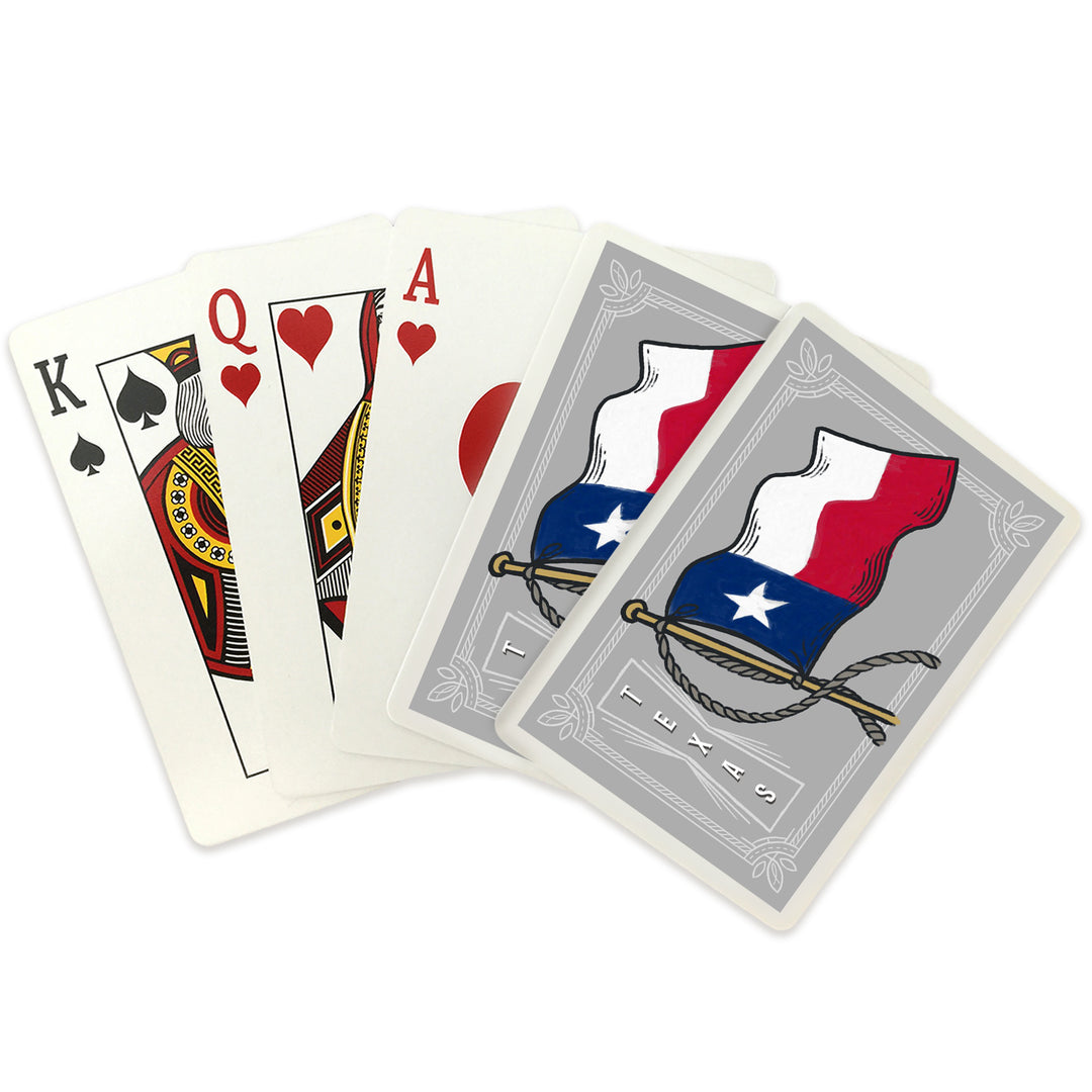 Playing Cards, Texas, Waving State Flag, State Series, 52 Card Deck with Jokers in Box, Unique Art Cards Lantern Press 