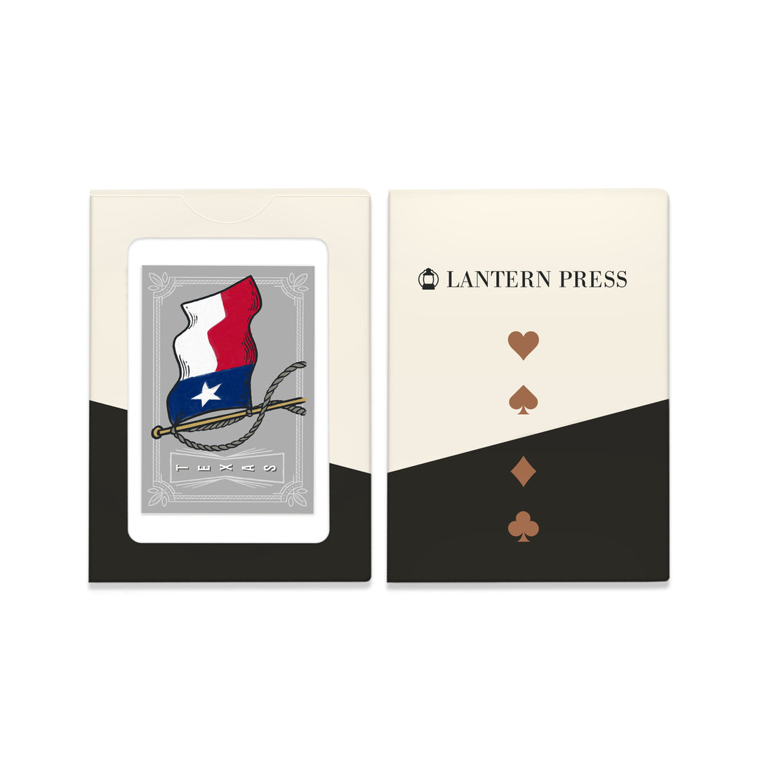 Playing Cards, Texas, Waving State Flag, State Series, 52 Card Deck with Jokers in Box, Unique Art Cards Lantern Press 