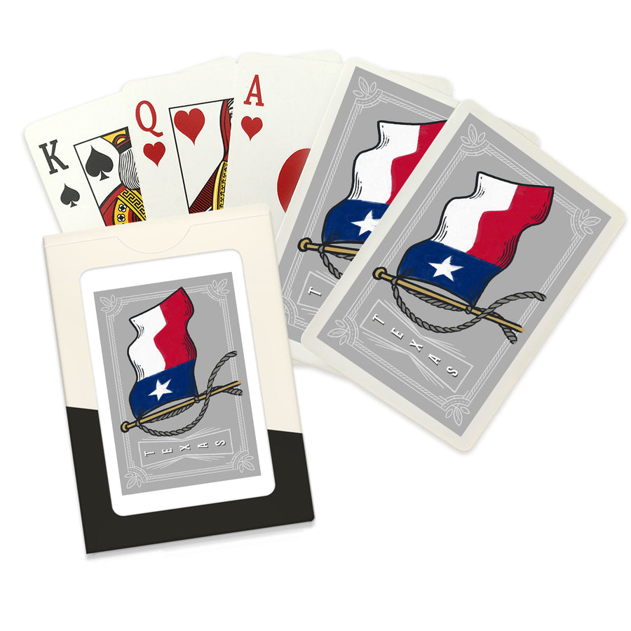 Playing Cards, Texas, Waving State Flag, State Series, 52 Card Deck with Jokers in Box, Unique Art Cards Lantern Press 