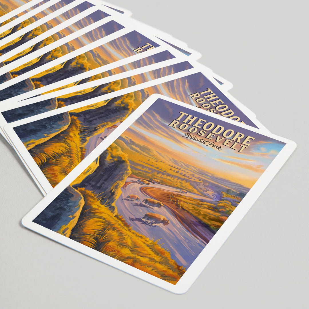 Playing Cards, Theodore Roosevelt National Park, North Dakota, Oil Painting, 52 Card Deck with Jokers in Box, Unique Art Cards Lantern Press 