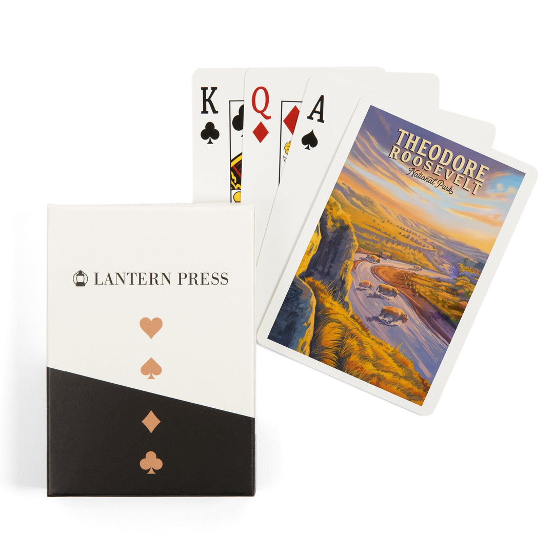 Playing Cards, Theodore Roosevelt National Park, North Dakota, Oil Painting, 52 Card Deck with Jokers in Box, Unique Art Cards Lantern Press 