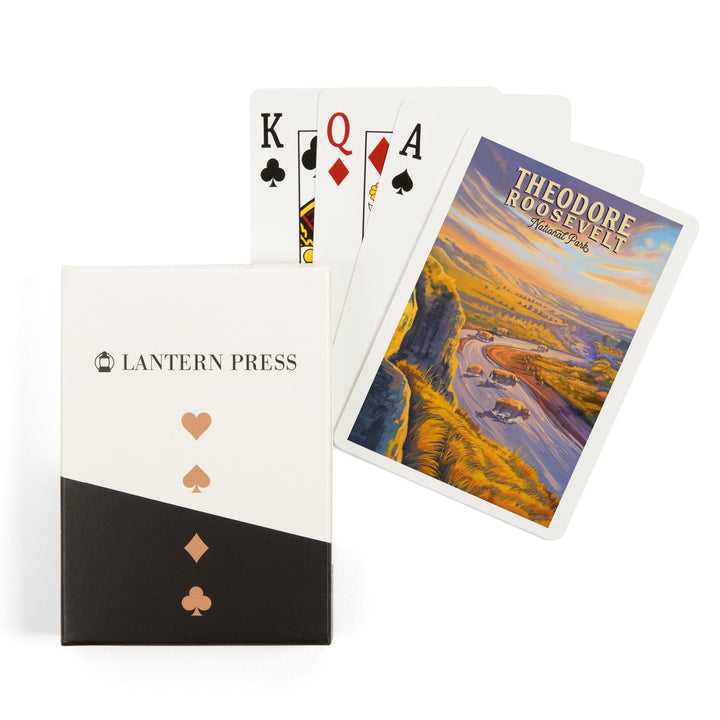 Playing Cards, Theodore Roosevelt National Park, North Dakota, Oil Painting, 52 Card Deck with Jokers in Box, Unique Art Cards Lantern Press 
