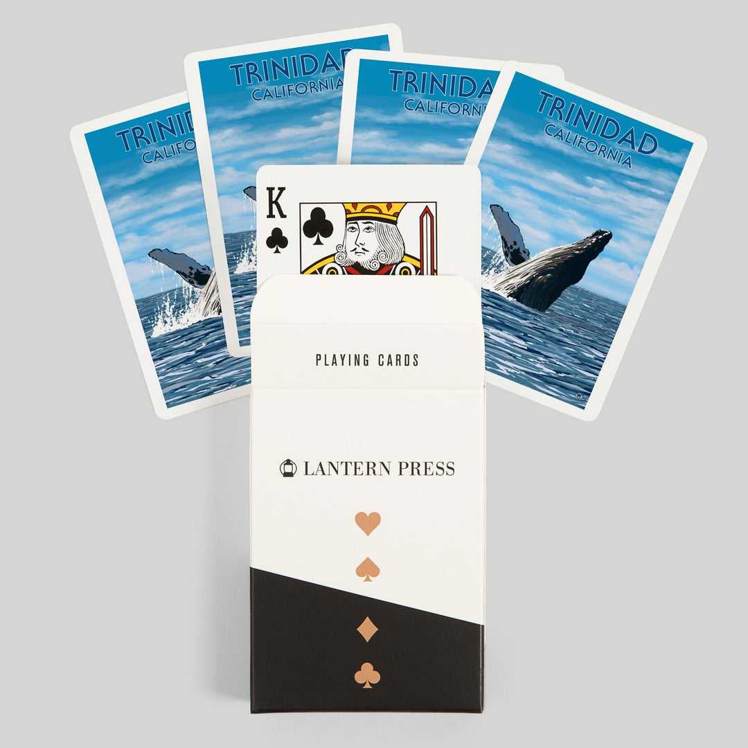 Playing Cards, Trinidad, California, Humpback Whale, 52 Card Deck with Jokers in Box, Unique Art Cards Lantern Press 