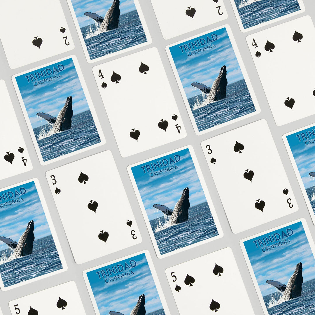 Playing Cards, Trinidad, California, Humpback Whale, 52 Card Deck with Jokers in Box, Unique Art Cards Lantern Press 