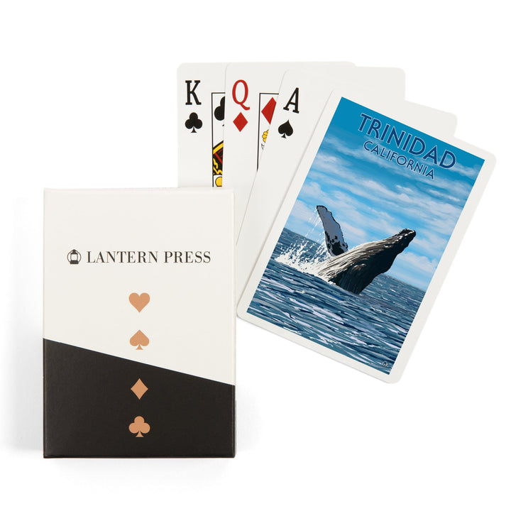 Playing Cards, Trinidad, California, Humpback Whale, 52 Card Deck with Jokers in Box, Unique Art Cards Lantern Press 