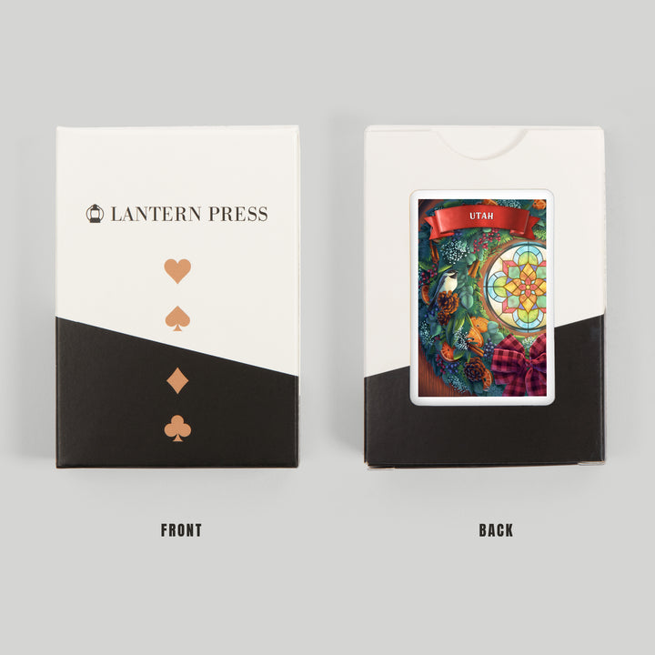 Playing Cards, Utah, Front Door with Wreath, 52 Card Deck with Jokers in Box, Unique Art Cards Lantern Press 