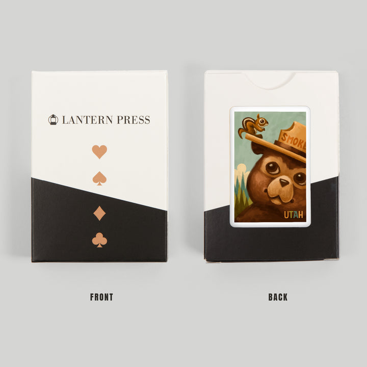 Playing Cards, Utah, Smokey Bear and Squirrel, Officially Licensed, 52 Card Deck with Jokers in Box, Unique Art Cards Lantern Press 