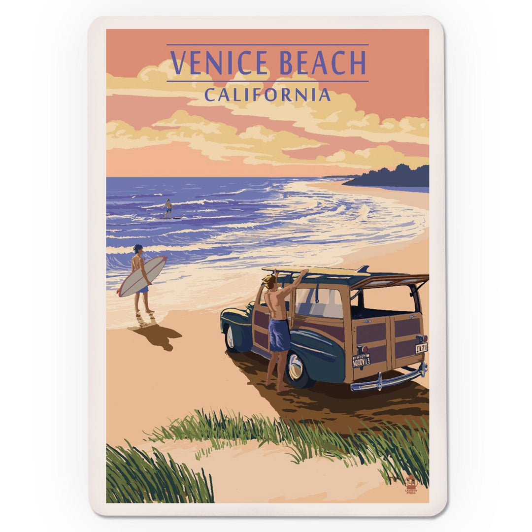 Playing Cards, Venice Beach, California, California Beaches, Woody on Beach, 52 Card Deck with Jokers in Box, Unique Art Cards Lantern Press 