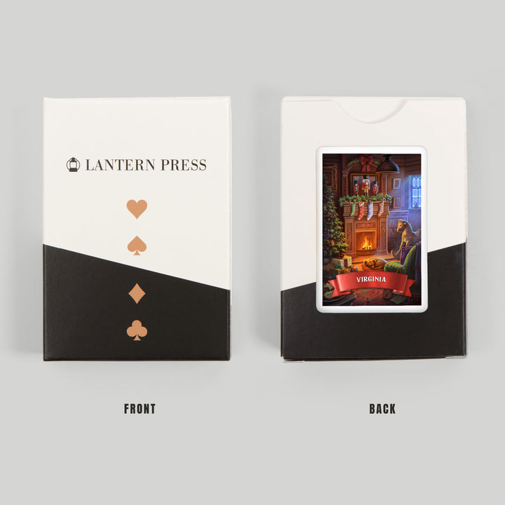 Playing Cards, Virginia, Christmas Morning, 52 Card Deck with Jokers in Box, Unique Art Cards Lantern Press 