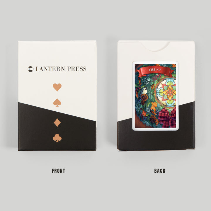 Playing Cards, Virginia, Front Door with Wreath, 52 Card Deck with Jokers in Box, Unique Art Cards Lantern Press 