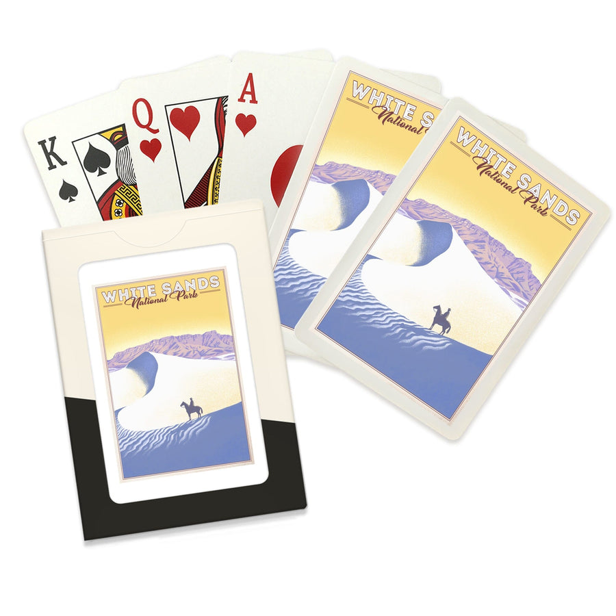 Playing Cards, White Sands National Park, Litho, 52 Card Deck with Jokers in Box, Unique Art Cards Lantern Press 