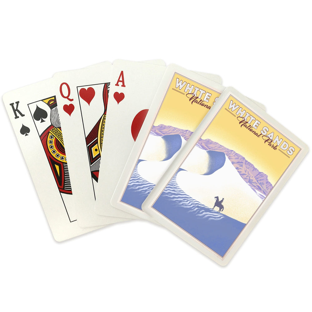 Playing Cards, White Sands National Park, Litho, 52 Card Deck with Jokers in Box, Unique Art Cards Lantern Press 