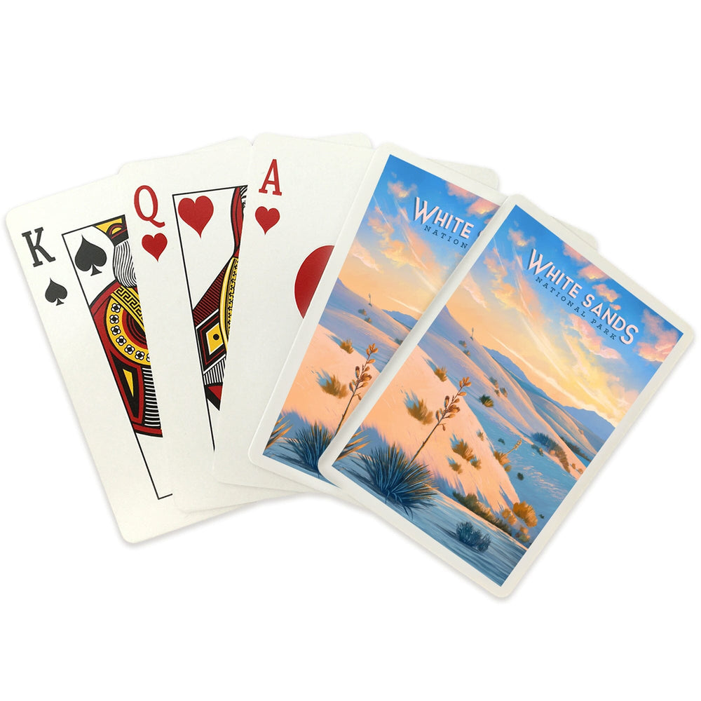 Playing Cards, White Sands National Park, New Mexico, Oil Painting, 52 Card Deck with Jokers in Box, Unique Art Cards Lantern Press 